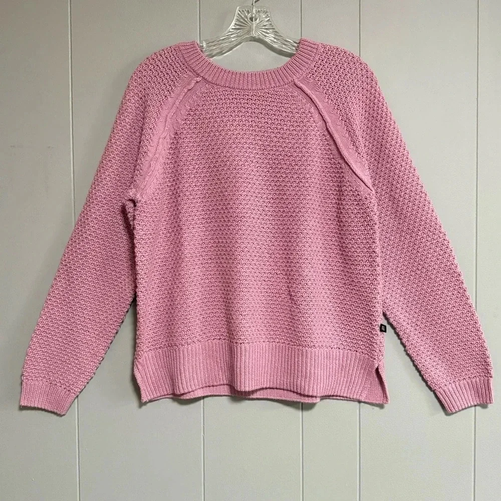 GAP Raglan Sleeve Textured Crewneck Sweater Mauve Lavender Purple Size Medium